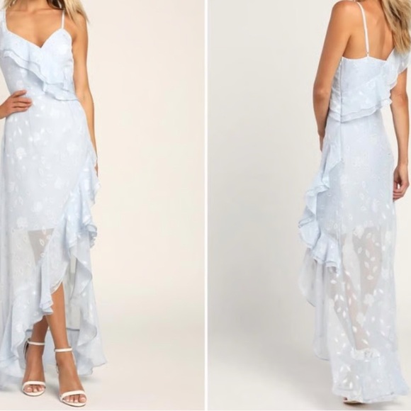 Lulu's Light Blue Floral Maxi Dress - Picture 1 of 9